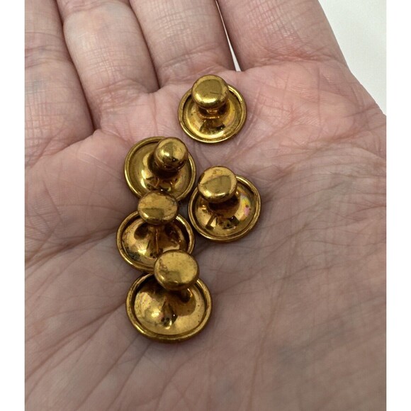 Vintage Tuxedo Studs Set of 5 Formal Wear Shirt Buttons Man Wedding Jewelry KING - Picture 3 of 6